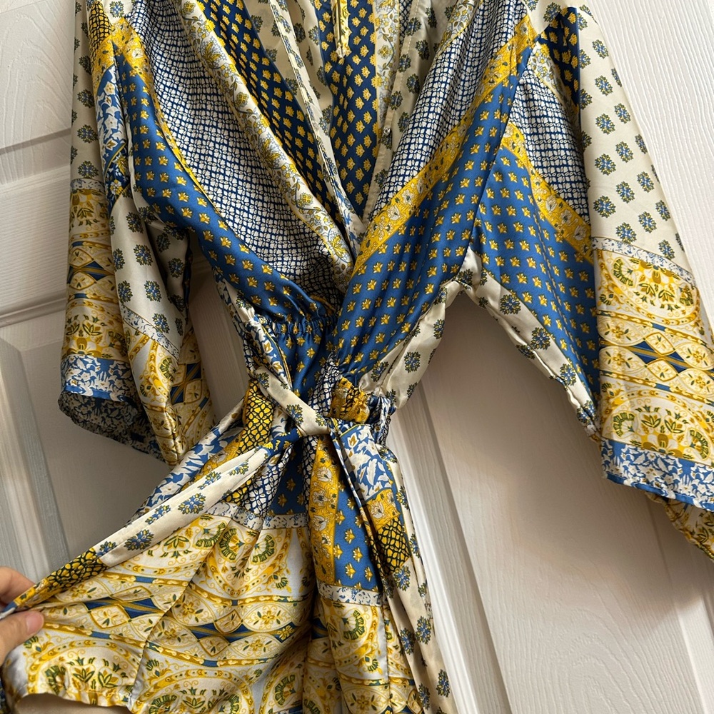 Bohemian Patchwork Wrap Romper